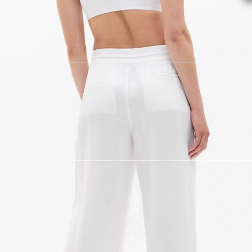 Athleta Retreat Linen High Rise Wide Leg Pant White Size Small - Never Worn - Picture 10 of 12